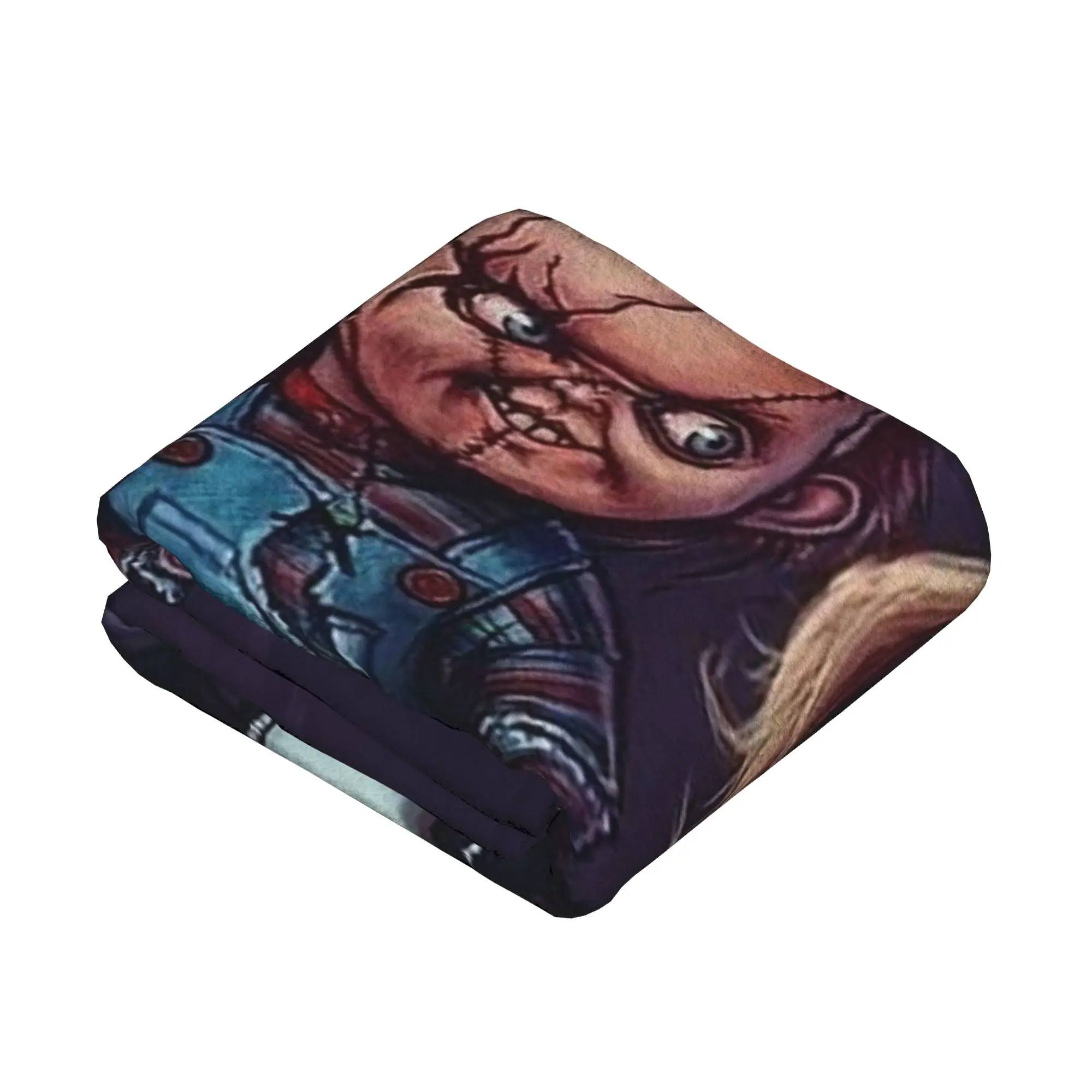 Horror Movie Scream Fleece Throw Blanket Child of Play Chucky Gothic Blankets for Sofa Travel Super Warm Plush Thin Quilt