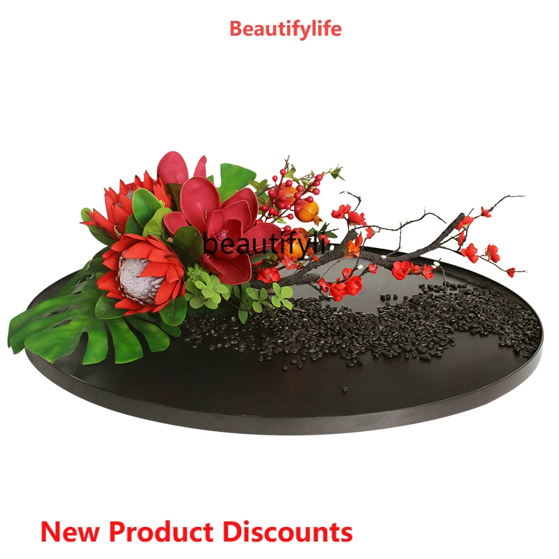 

Hotel Dining Table Decoration Flower Simulation Fake Flower Large round Table Turntable Decoration Creative round Table Flower