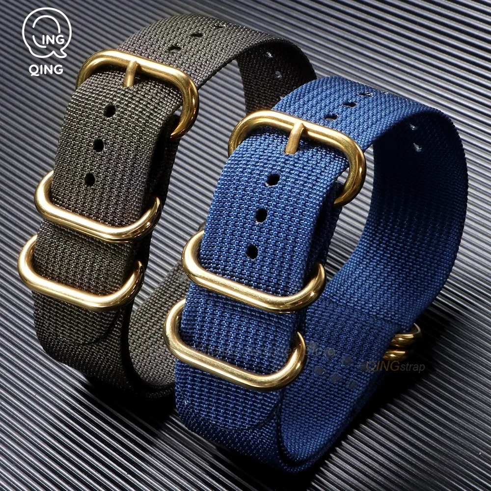 18mm 20mm 22mm 24mm Watchband Accessories Durable Ribbed Nylon Watch Strap Nylon Watchband for Military Bracelets for Omega Belt