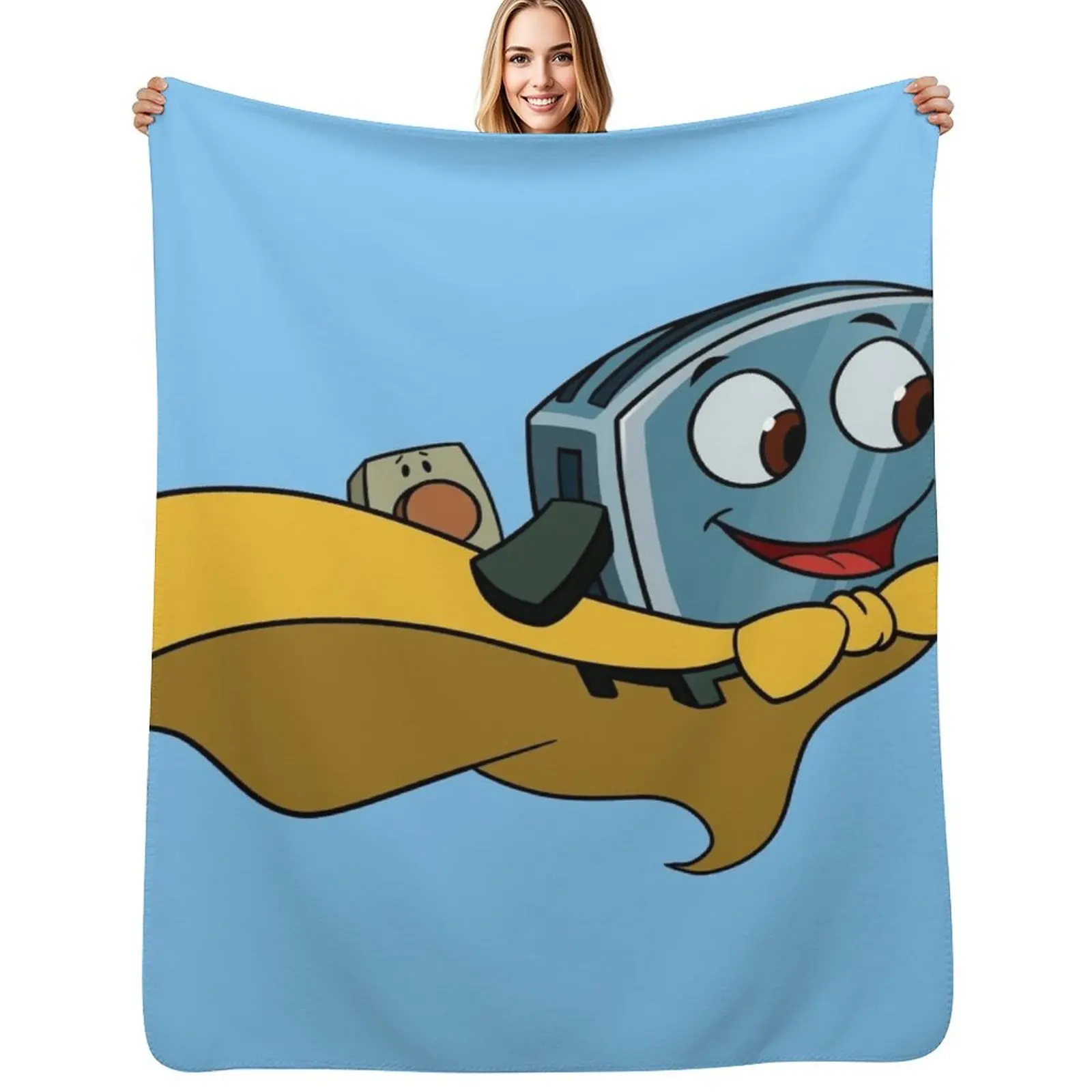 Now This Little Toaster is Brave Throw Blanket Machine Washable Soft Warm Blanket
