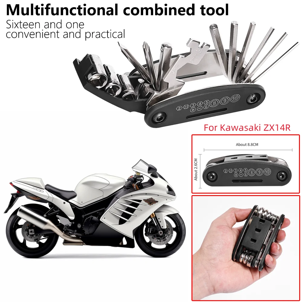 Fit For Kawasaki ZX14R ZX 14R ZX14 R ZX 14 R 2006-2017 CNC Multi Tool Screwdriver Motorcycle Bicycle Repair Tools Accessories