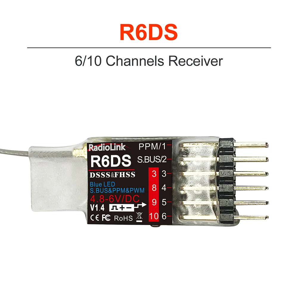 RadioLink RC Receiver R12DS R12DSM R9DS R6DS R6DSM 2.4G 6/9/10/11/12CH Receiver for RC Transmitter AT10II/AT10/AT9S Pro/AT9