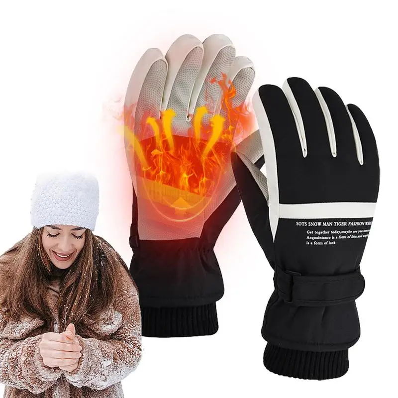 winter Warm Gloves Water resistant Hiking Skiing Moto Motorcycle Gloves Anti Slip Cold Weather Thermal Warm Knit Gloves for bike