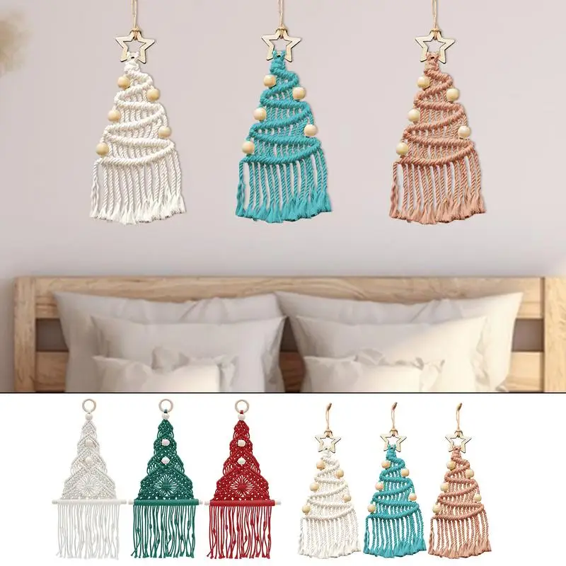 Decorazioni in macramè per albero di Natale Principianti Kit intrecciato Boho fai-da-te con tutorial Arti e mestieri per camera da letto Camera dei bambini Balcone