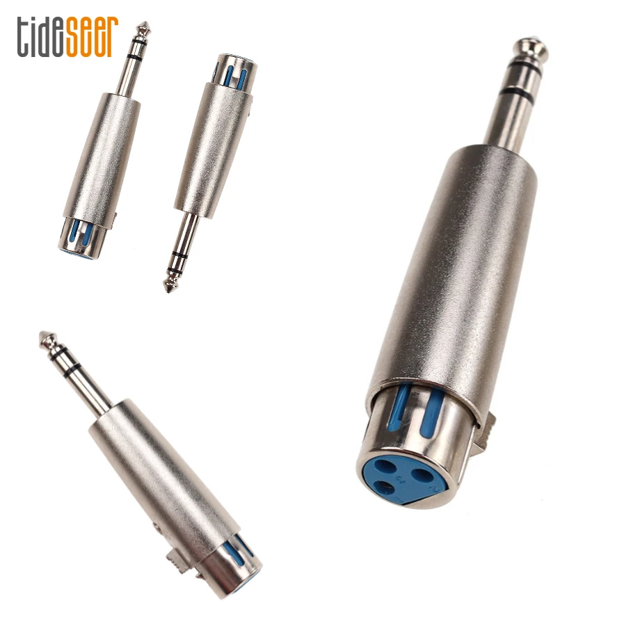 

100pcs Audio Stereo Connector Adapter XLR 3 Pin Female Jack to 1/4" 6.35mm Male Microphone Converter