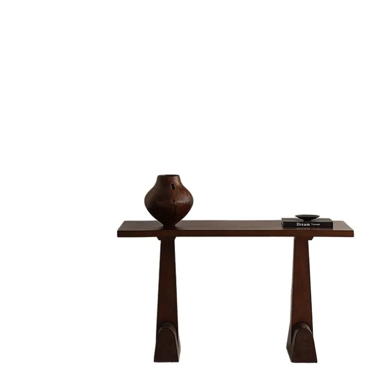 Medieval solid wood horseshoe entrance table, living room partition entry end view table, tea room office design entrance cabine