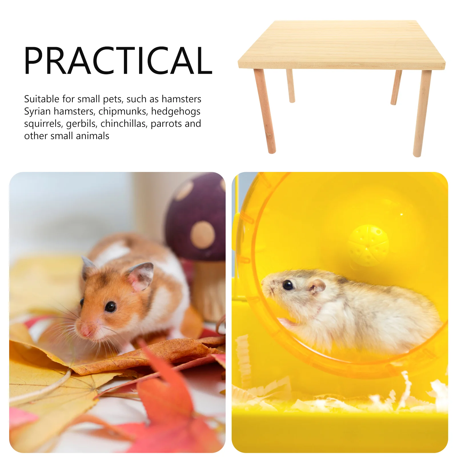 Hamster Platform Rat Plaything Chinchilla Guinea Pig Toys Wooden Supplies Accessories Jumping