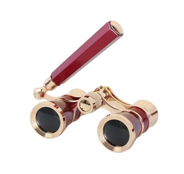 

Mini metal handheld drama viewing glasses with dual tube high-definition portable retro fashion stage drama telescopes