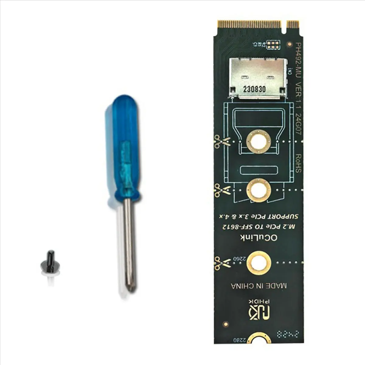 

[A75T] Адаптер 2X M.2 NVMe PCIe на Oculink Female Dock SFF-8612, переходник M.2 Mkey NVMe на Oculink SFF-8611 SFF-8612
