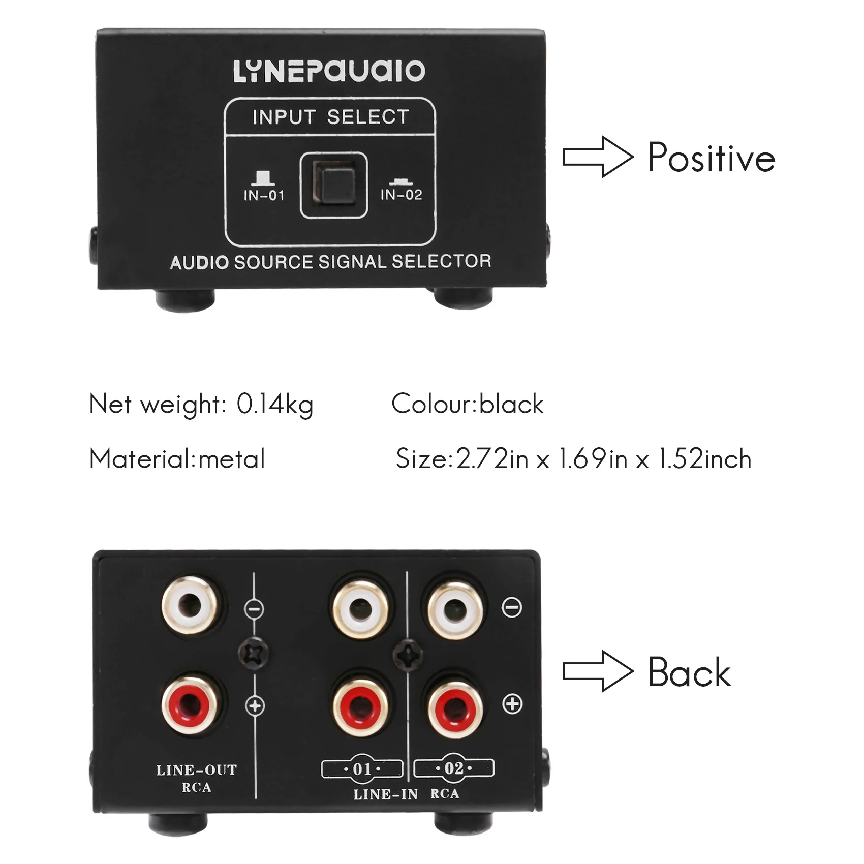 2 in 1 Out or 1 in 2 Out Audio Source Signal Selector, Switcher, Speaker, Audio Source, Switcher, RCA Interface, Lossess