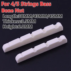 1 PieceReal Slotted Bone Nut For 4/5 Strings Bass (38MM/43MM/ 45MM * 3.5MM * 6MM )