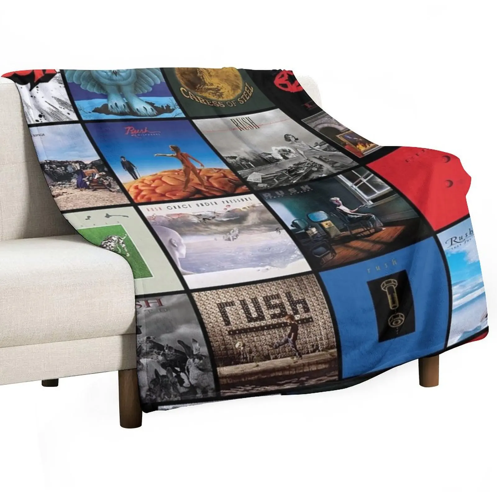 All Album Posters RushBand Completed || 007 Throw Blanket Shaggy Decoratives Designers Bed Bed covers Single Blankets