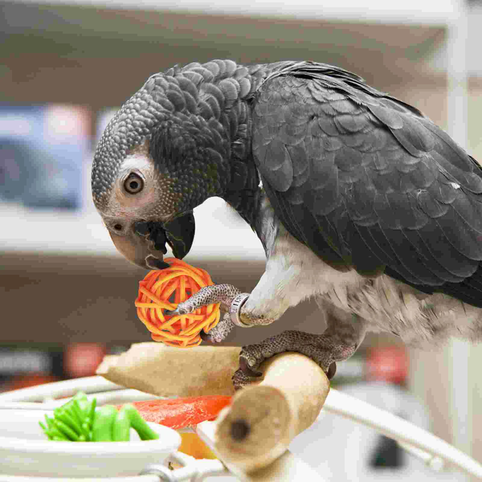 50 PCS Parrot Chewing Toy Fun Pet Toys Bird Ball Funny Plaything Grass and Vines Biting Rattan