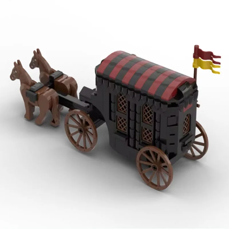 Spot MOC-127645 310 pz piccole particelle assemblaggio blocchi di costruzione castello medievale decorazione carrello modello giocattolo