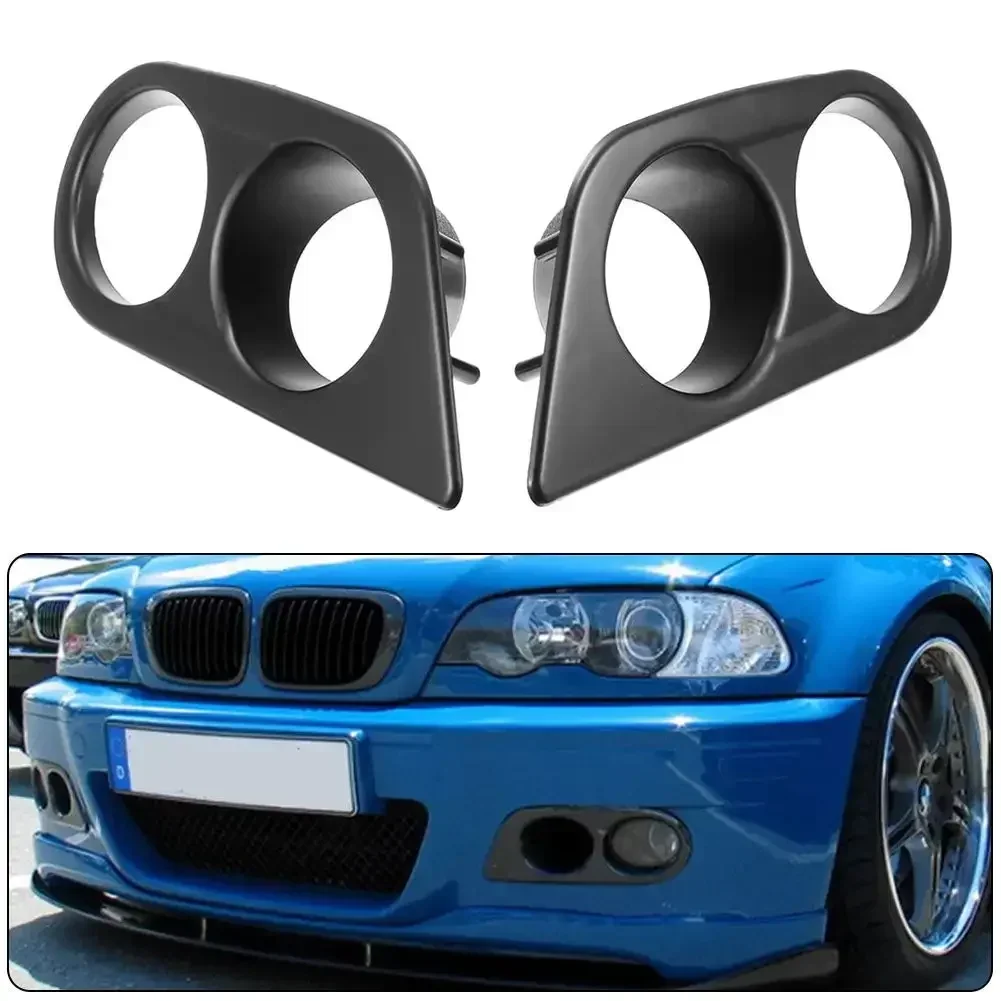 2PCS Car Front Bumper Grill Fog Light Cover Grille Trim Honeycomb Mesh For BMW E46 M3 2001 2002 2003 2004 2005 2006 Accessories