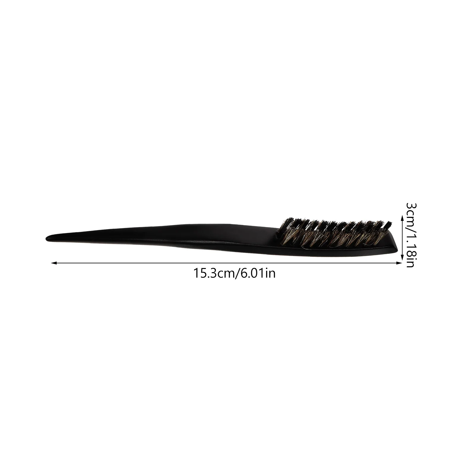 Wooden Handle Boar Bristle Three-row Pointed Tail Comb Brush for Curly Hair Smoothing Slick Back Women Bun Hard Combs