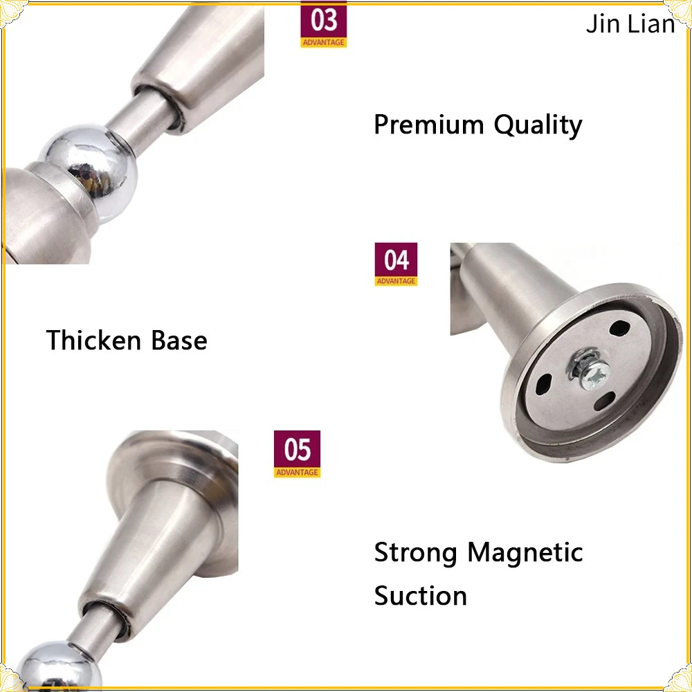 1pcs Stainless Steel Floor Door Stopper with Mouting Accessories Manegtic Door Stop Door Holder Hardware Parts