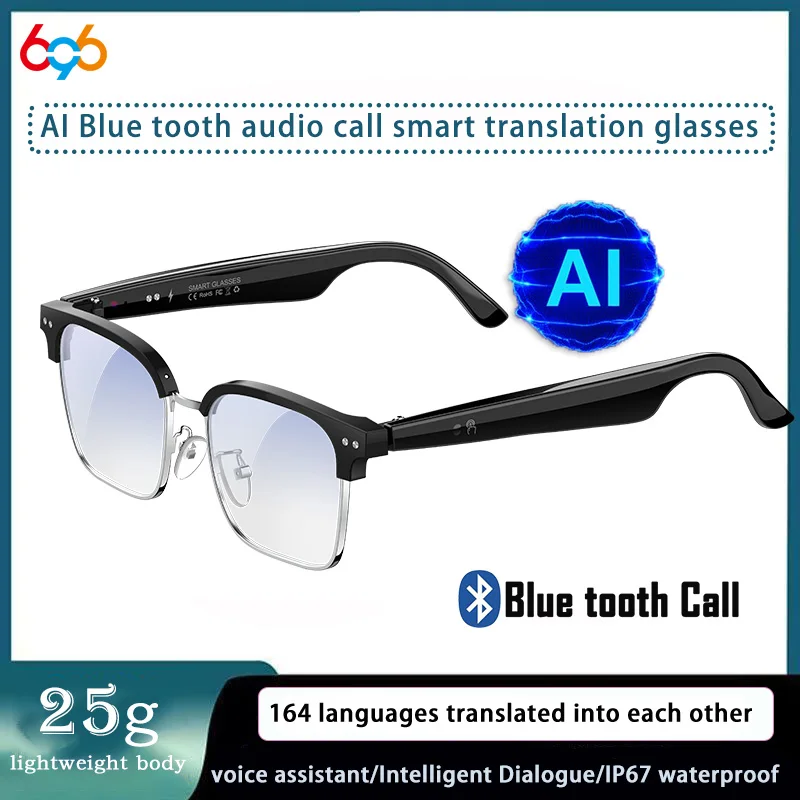 

Сверхлегкие умные очки с искусственным интеллектом и синим зубом, интеллектуальный диалог, видеоперевод, голосовой помощник, водонепроницаемые солнцезащитные очки
