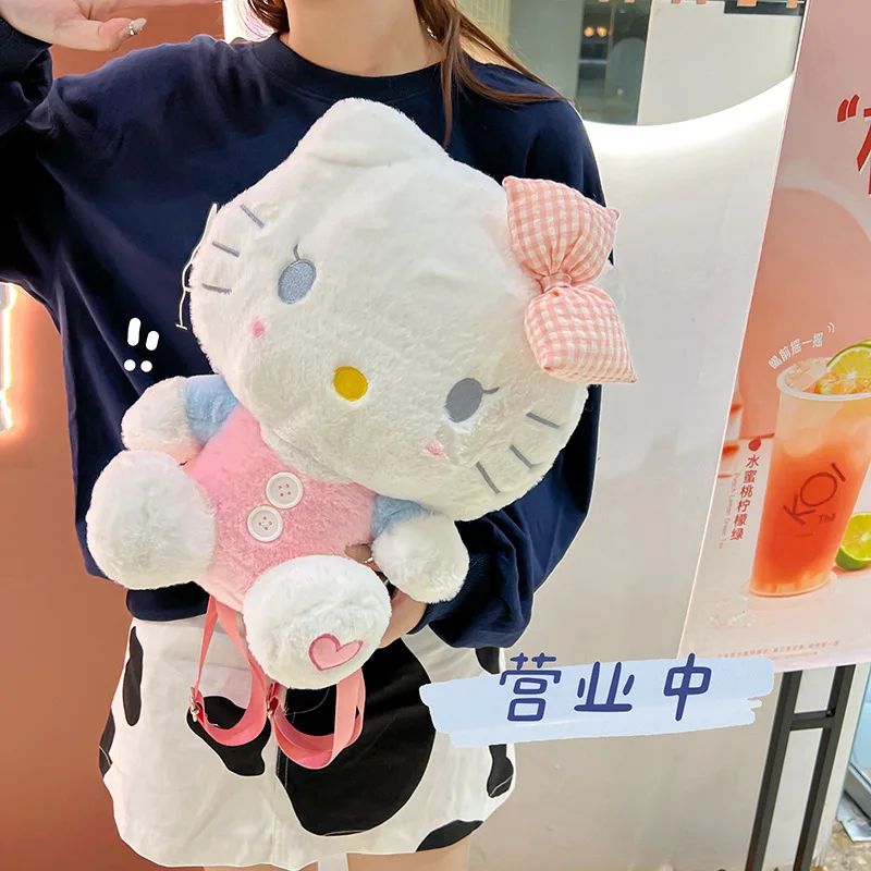 Plecak Pluszowy Hello Kitty Kawaii Maskotki Zabawki Torba Pluszowa Anime Cartoon Kt Plecaki na Ramię Torby dla Dziewczynek Dzieci