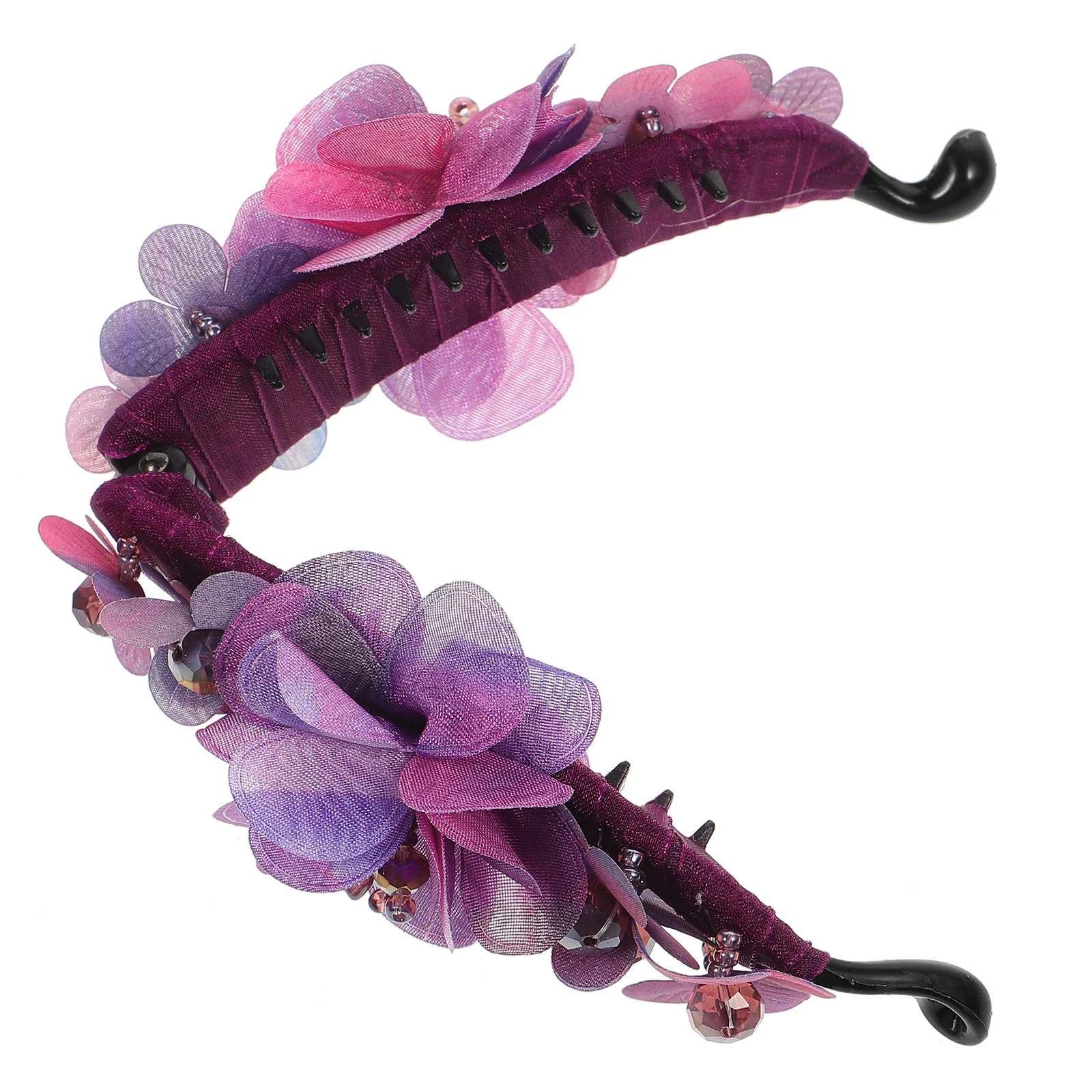 

Purple Flower Hair Clips For Women Girls Resin Claw Clip Long Hair Updo Ponytail Holder Banana Hairpin Styling Tool Accessory