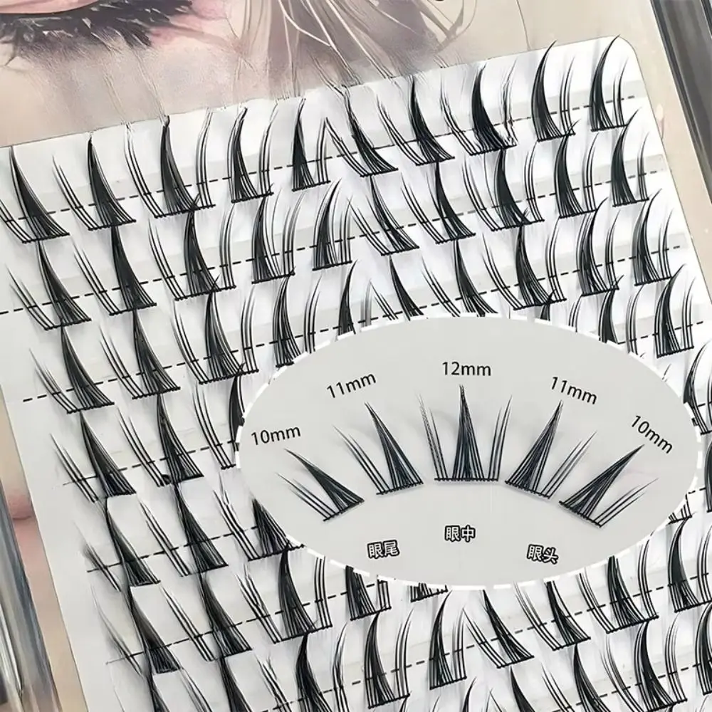 10-12mm Zonnebloem Natuurlijke Lash Clusters Piekerige Dunne Band Individuele Wimpers Zachte Comfortabele Wimper Clusters Vrouwen