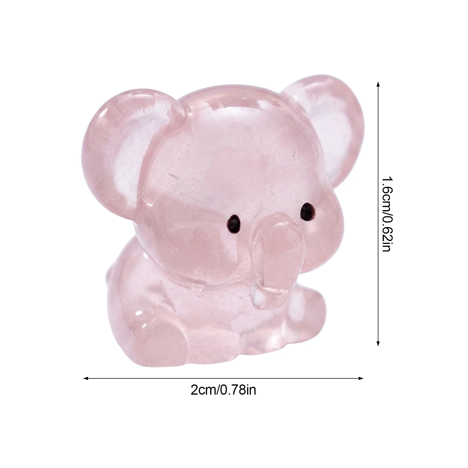 Elephant Miniature Figurine Luminous Resin Micro-Landscape Ornament Glow-in-the-Dark for Fairy Garden Terrarium Pots