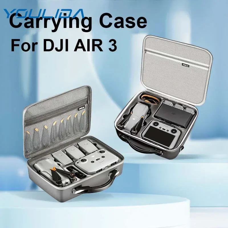 STARTRC Carrying Case for DJI Air 3 Official Standard Version Storage Bag PU Leather Portable Shoulder Bag for RC2 RC-N2 Handbag