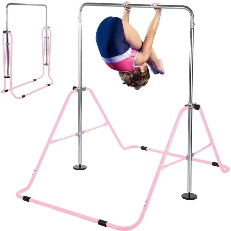 Foldable Gymnastic Bars Multifunctional Adjustable Retractable, Safety, Training, Kids, Teenagers