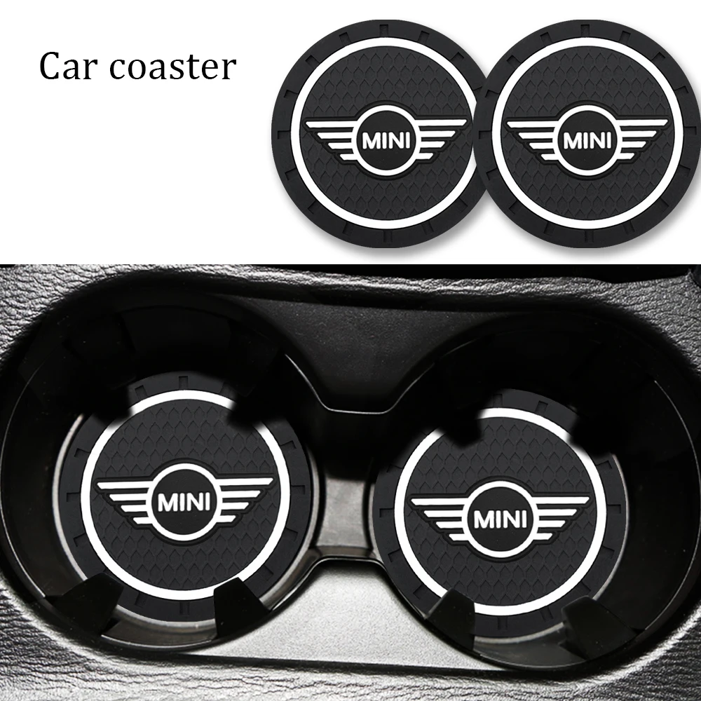 Car-Styling PVC Car Non-slip Coaster Mat Water Cup Pad For Mini Cooper One S JCW R55 R56 R60 F55 F56 Countryman Auto Accessories