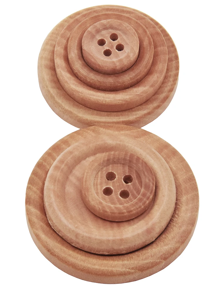 10PCs & 30PCs Natural Color Round Piping Camellia Wood Grain Wooden Buttons 10mm-30mm Sewing Accessories Clothes 4 Holes Button