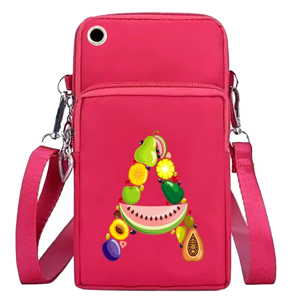 Mobile Phone Bag Shoulder Bags Wallets Arm Pack Card Holder for Apple/Huawei/Xiaomi Cell Phone Packet Fruit Letter Print Clutch