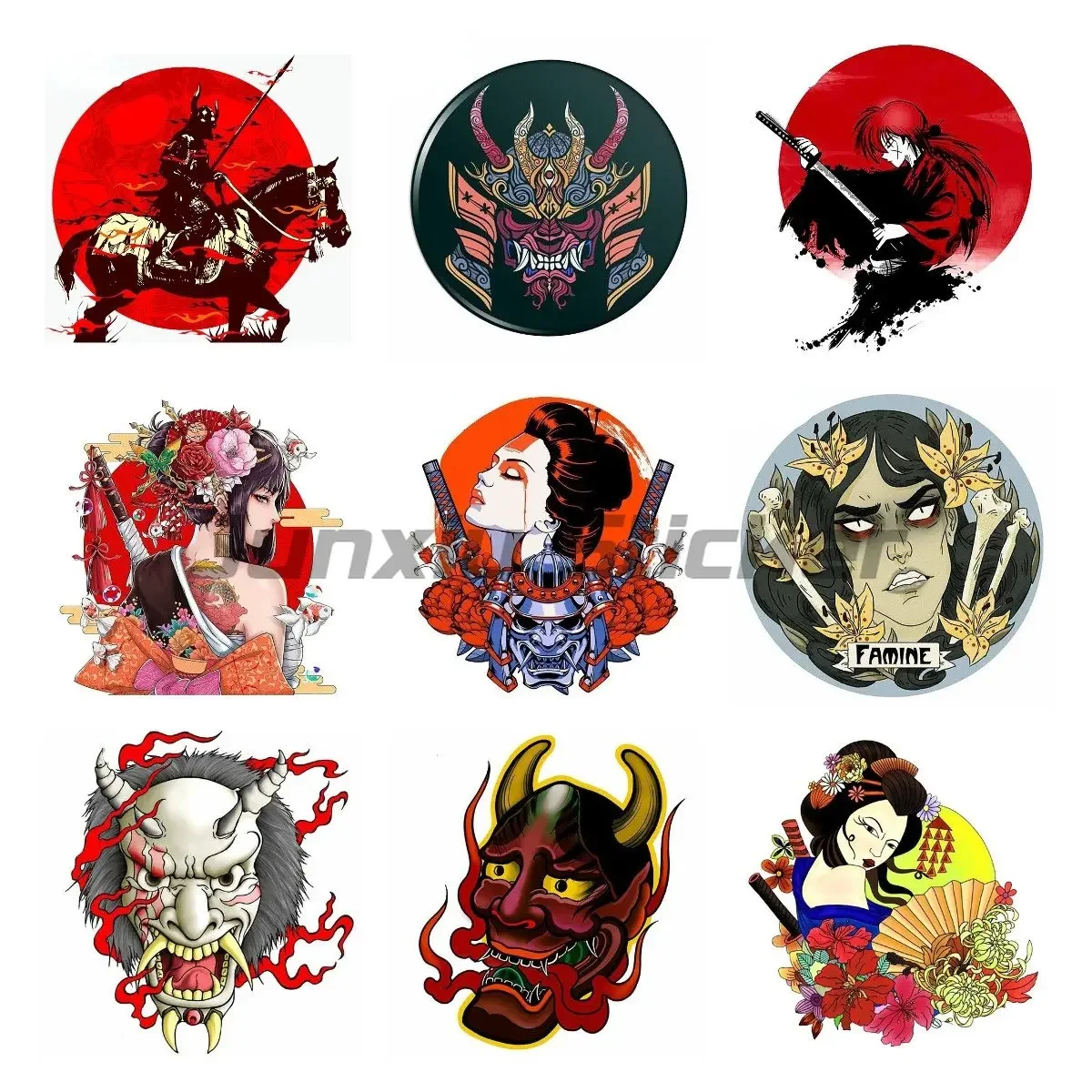 

Sunset Samurai Fine Decal Cartoon Car Stickers Waterproof Occlusion Scratch Decals Decor