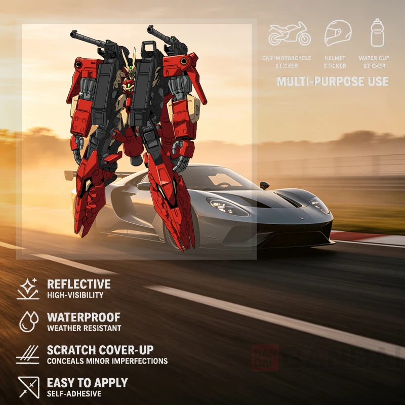 Car Stickers 3D Mecha Robot Vinyl Decal Waterproof Die Cut Scratch Resistant for Car Body Fuel Door Trunk Auto Decor
