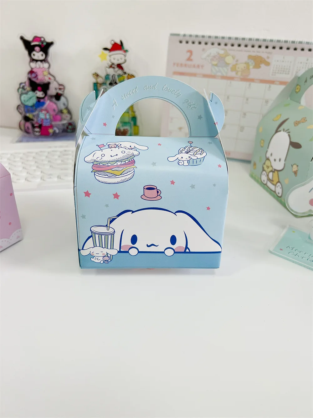 10Pcs Cute Sanrio Kuromi My Melody Cinnamoroll Cartoon Birthday Gift Packing Bag Anime Pochacco Gift Box Xmas Candy Paper Bag