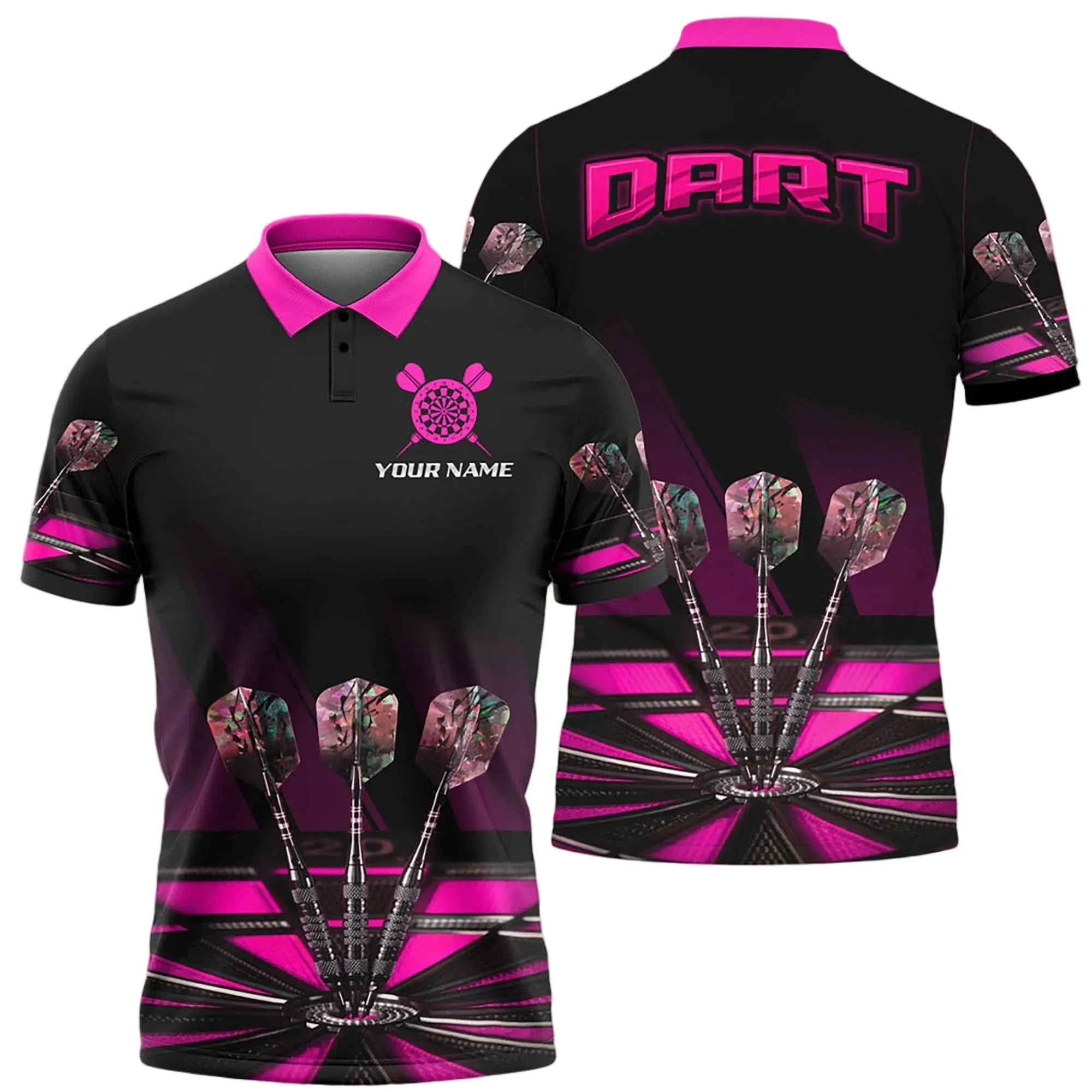 Trendy Darts Sports Polo T Shirt For Men Personalization Men's Polo Shirts Summer Breathable Quick Dry Short Sleeve Lapel Shirts