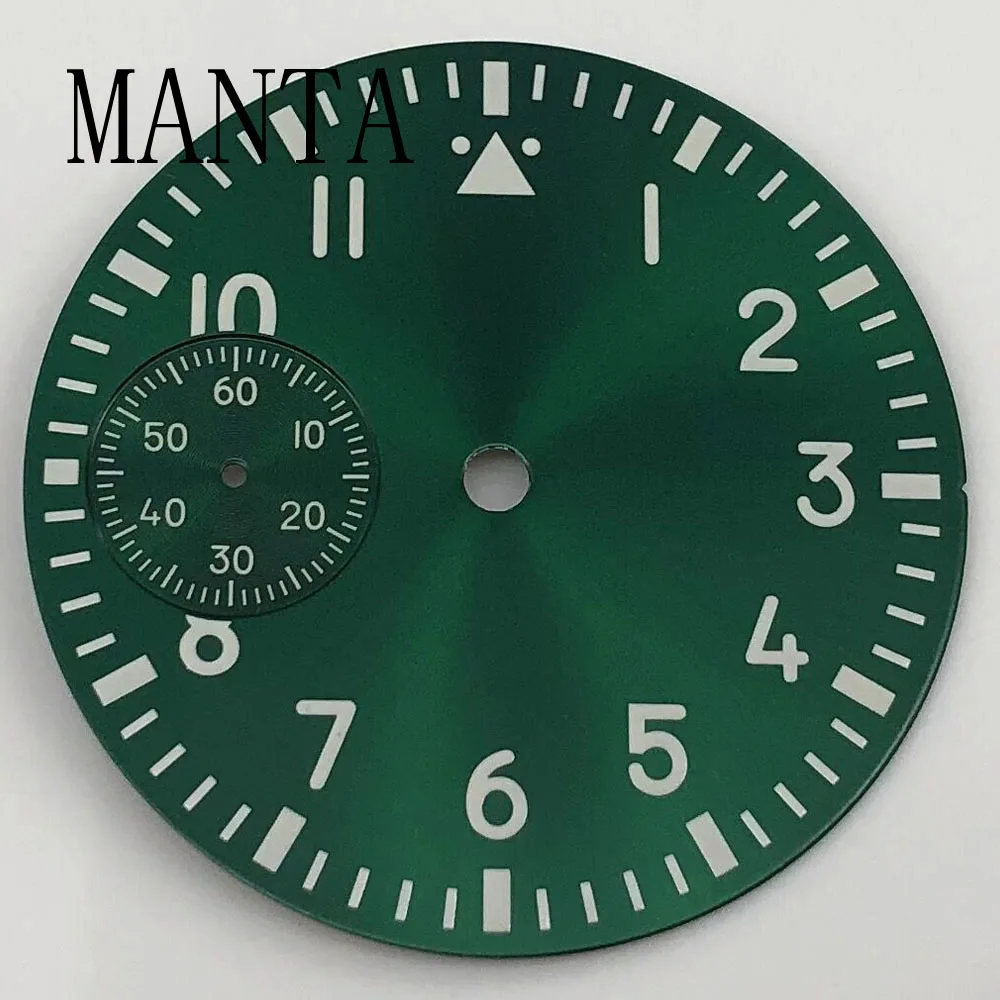 MANTA 37mm Sterile Black Blue Green White Dial Luminous Fit ETA6497 Seagull ST3600 Movement Watch Parts