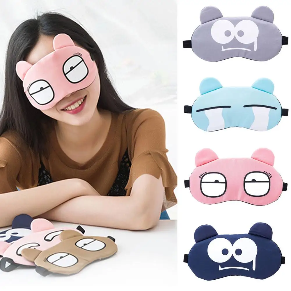 

Cartoon Expression Eye Mask Soft Funny Sleeping Mask Cover Travel Relax Eye Band Eyepatch Aid Kids Protective Blindfold