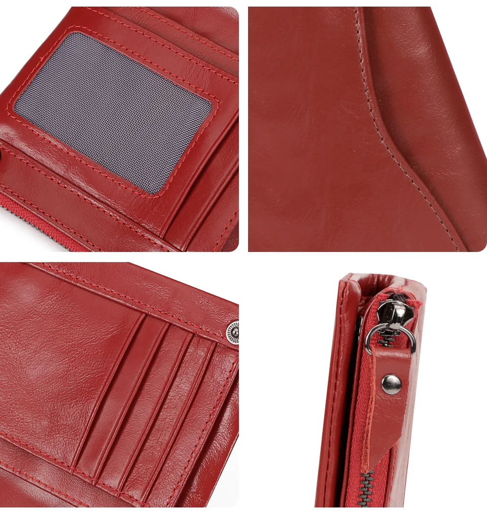 HUMERPAUL Klassische Geldbörse aus genarbtem Leder, zweifach faltbar, Kreditkartenetui, schmale Herren-Clutch mit Münzfach mit Reißverschluss, Qualität – Detail 7