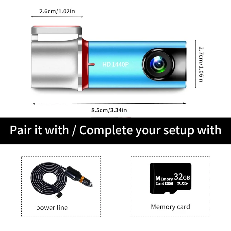 WIFI 6MP Dash Cam Coche Auto Cámara Visión Nocturna Aplicación Control Grabadora 360 °   Cámara de vigilancia giratoria remota Live ViewCar Vide