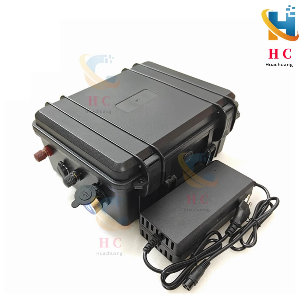 waterproof rechargeable 12V 60Ah 80Ah 120Ah 150ah 180ah 200ah Lithium ion battery for trolling motor boat propeller+10A Charger