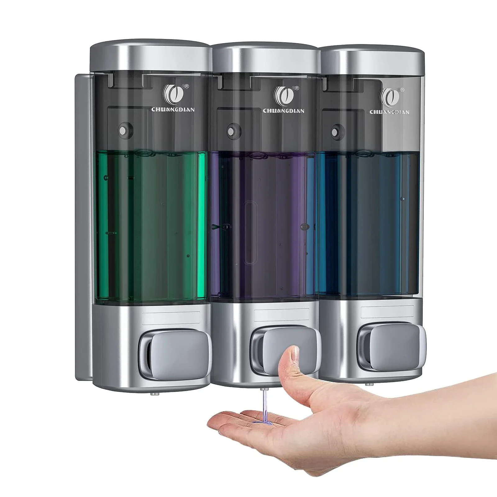Single/Double/Triple 320ML Liquid Soap Dispenser Wall Mount Bathroom Shower Gel Shampoo Lotion Dispensing Container Bottle Clear