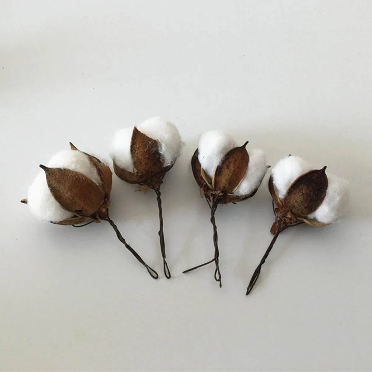 

5pcs Artificial Cotton Flower Decor Dried Stems Branches Rustic Home Wedding DIY Centerpiece Gift Cotton Boll Stalks