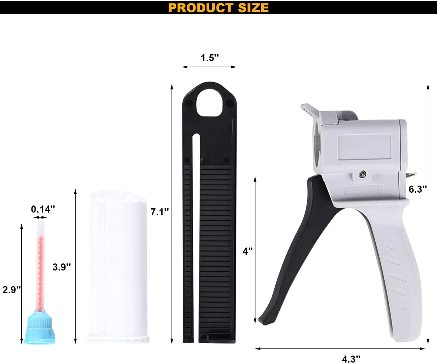 50ml 10:1 Plastic Impression Mixing Dispenser Gun Dispensing AB Glue Gun