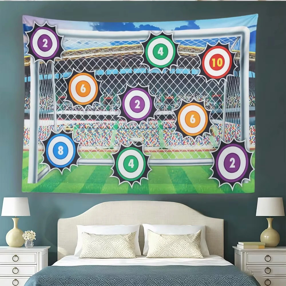 Soccer Goal Score Game Tapestry, Large Tapestry Large Wall Tapestry, Fun Room Decoration Items for Bedroom