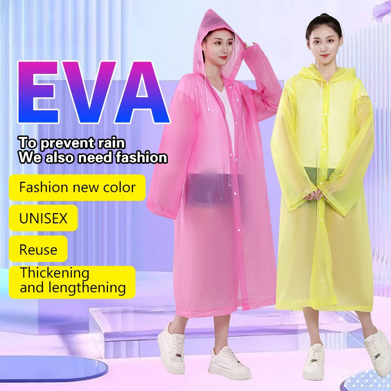 

Модный дождевик из ЭВА для взрослых и детей, утолщенный водонепроницаемый дождевик для детей и взрослых, многоразовая дождевик для девочек и мальчиков, для пешего туризма и путешествий