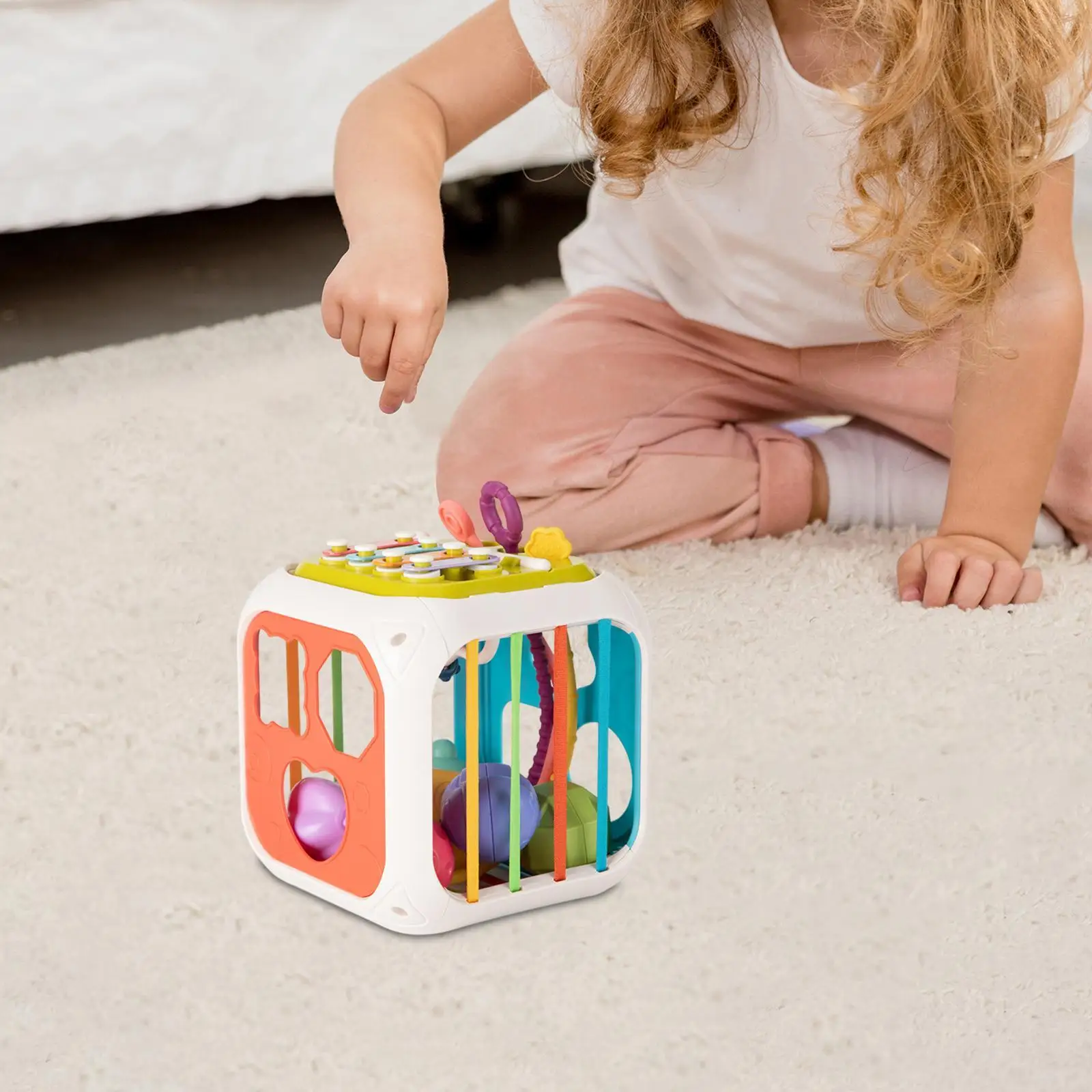 Cubo de atividade caixa ocupada reconhecimento de cor brinquedo montessori brinquedos do bebê brinquedo sensorial para meninos meninas crianças crianças 12-18 meses bebê