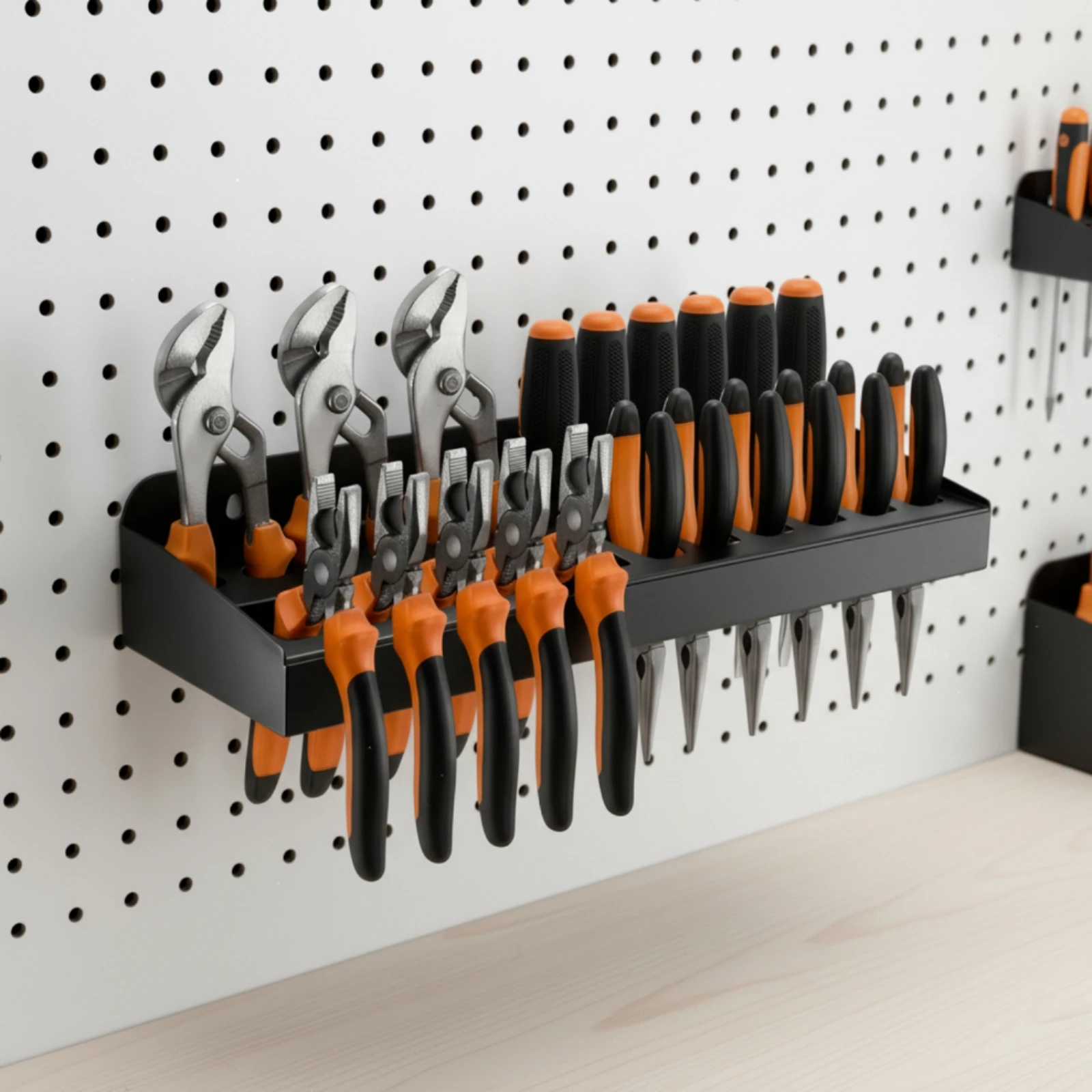 Wall-Mounted Tool Storage Rack Quick Access Tool Organizer with Holes Screwdriver Organizer Organized Screwdriver Rack Sturdy view 4