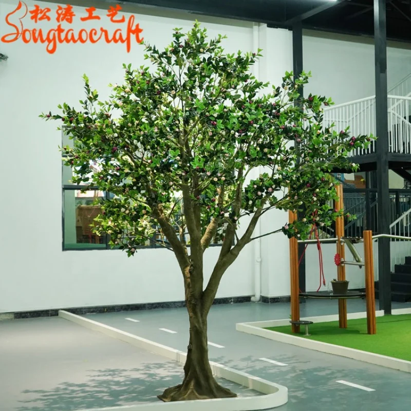 custom.songtao High quality artificial plants trees ficus tree Fiberglass Evergreen Big Size Tree