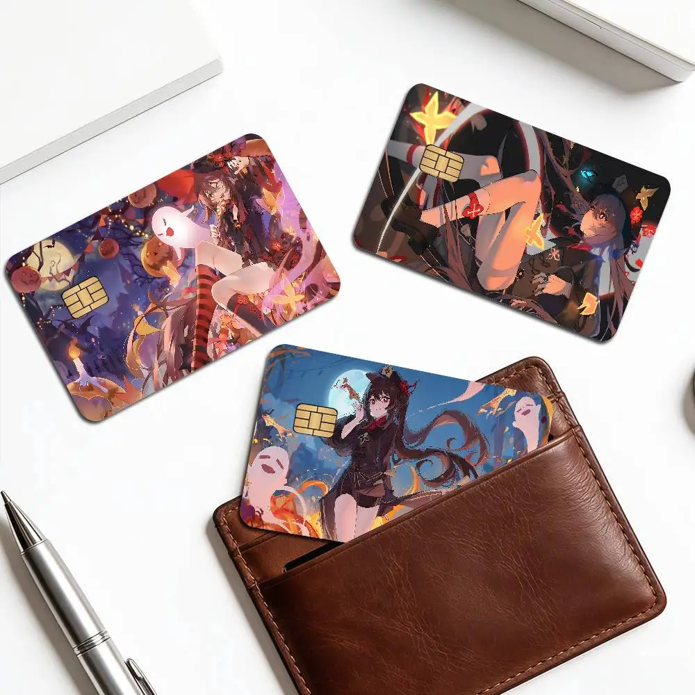 Genshin Impact Hu Tao Anime Spend Or Save Funny Shell On Off Ultra Thin No Fade Sticker Skin Cover Film For Debit Credit Card