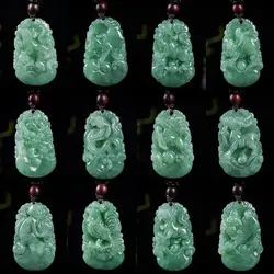 Natural bean seed jadeite zodiac rat ox tiger rabbit dragon snake horse sheep monkey chicken dog pig jade pendant jewelry